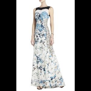 BCBG MaxAzria Provence Sleeveless Open-back Gown